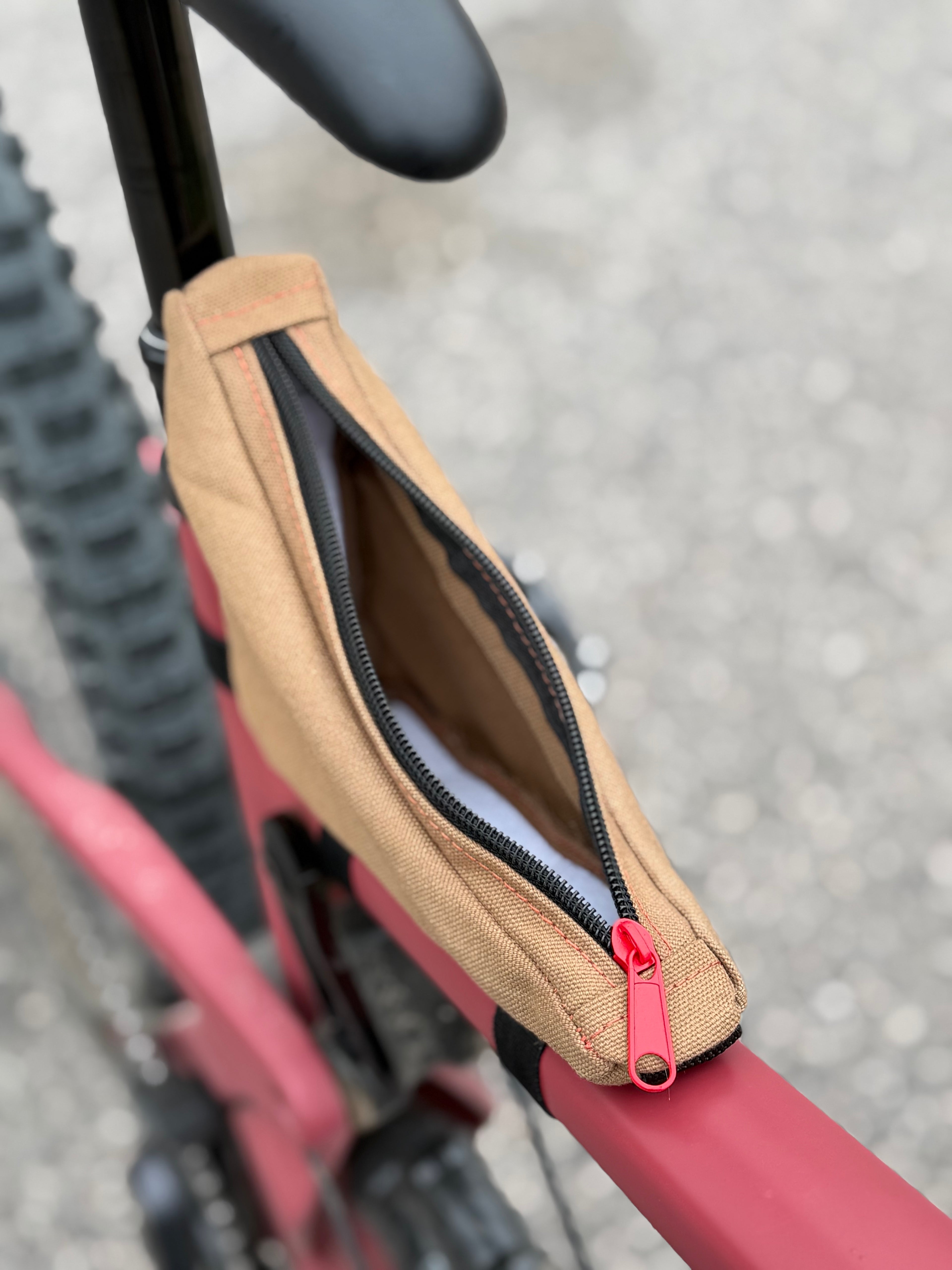 Universal frame bag- Ferrari Red Stitching