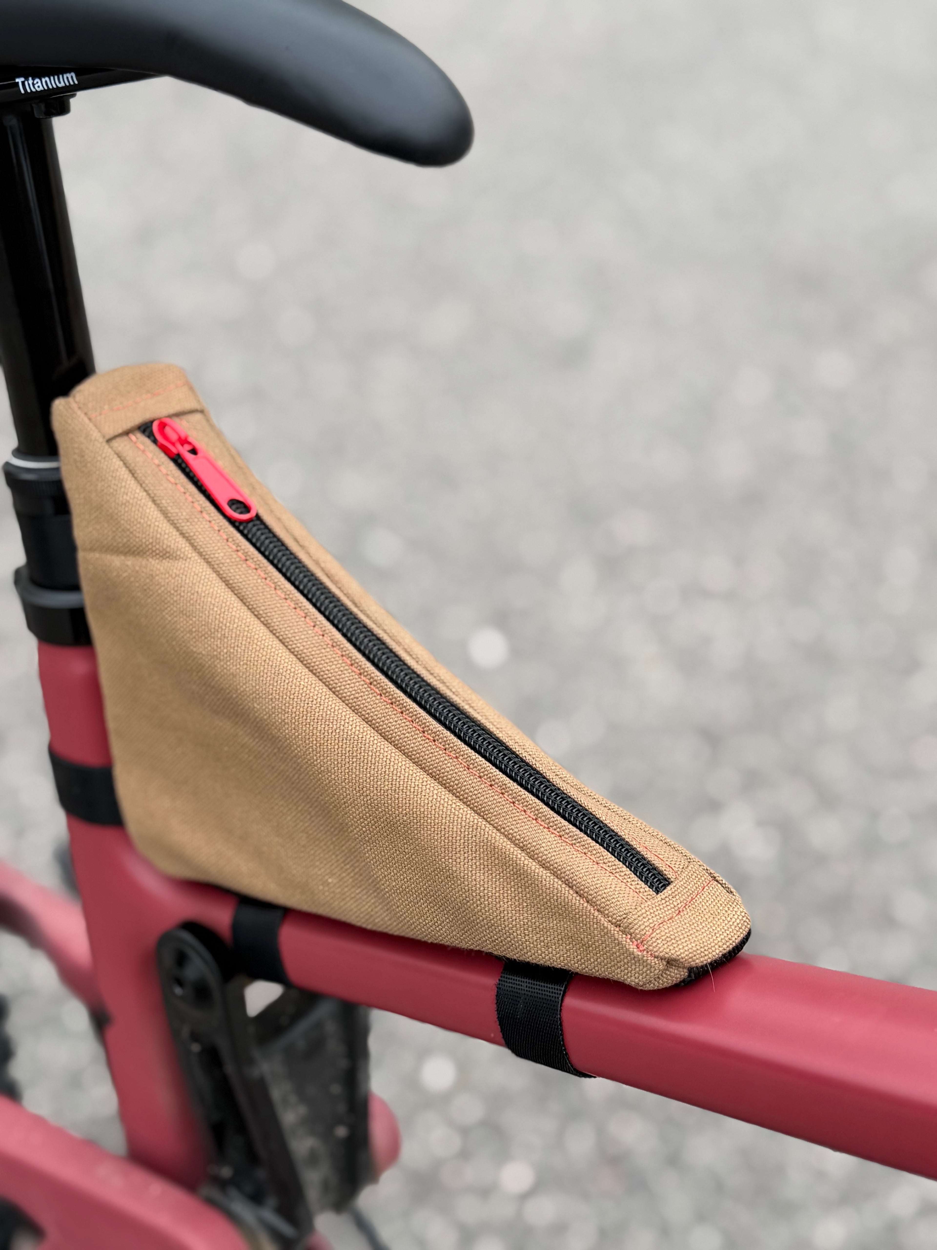 Universal frame bag- Ferrari Red Stitching